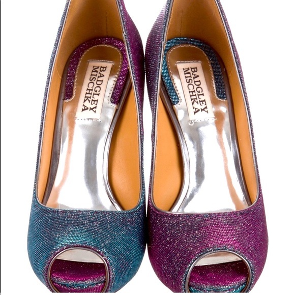 🆕 BADGLEY MISCHKA Colour Changing Peep Toe Heels - Picture 1 of 3